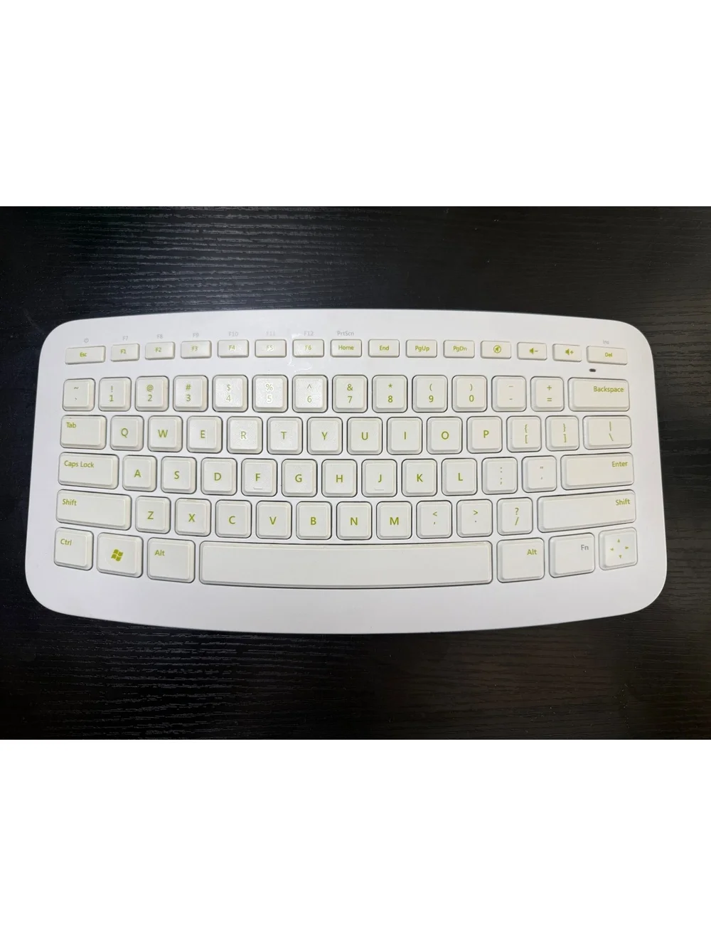 Microsoft Arc Keyboard 1392 Wireless no dongle  White and Lime Green
